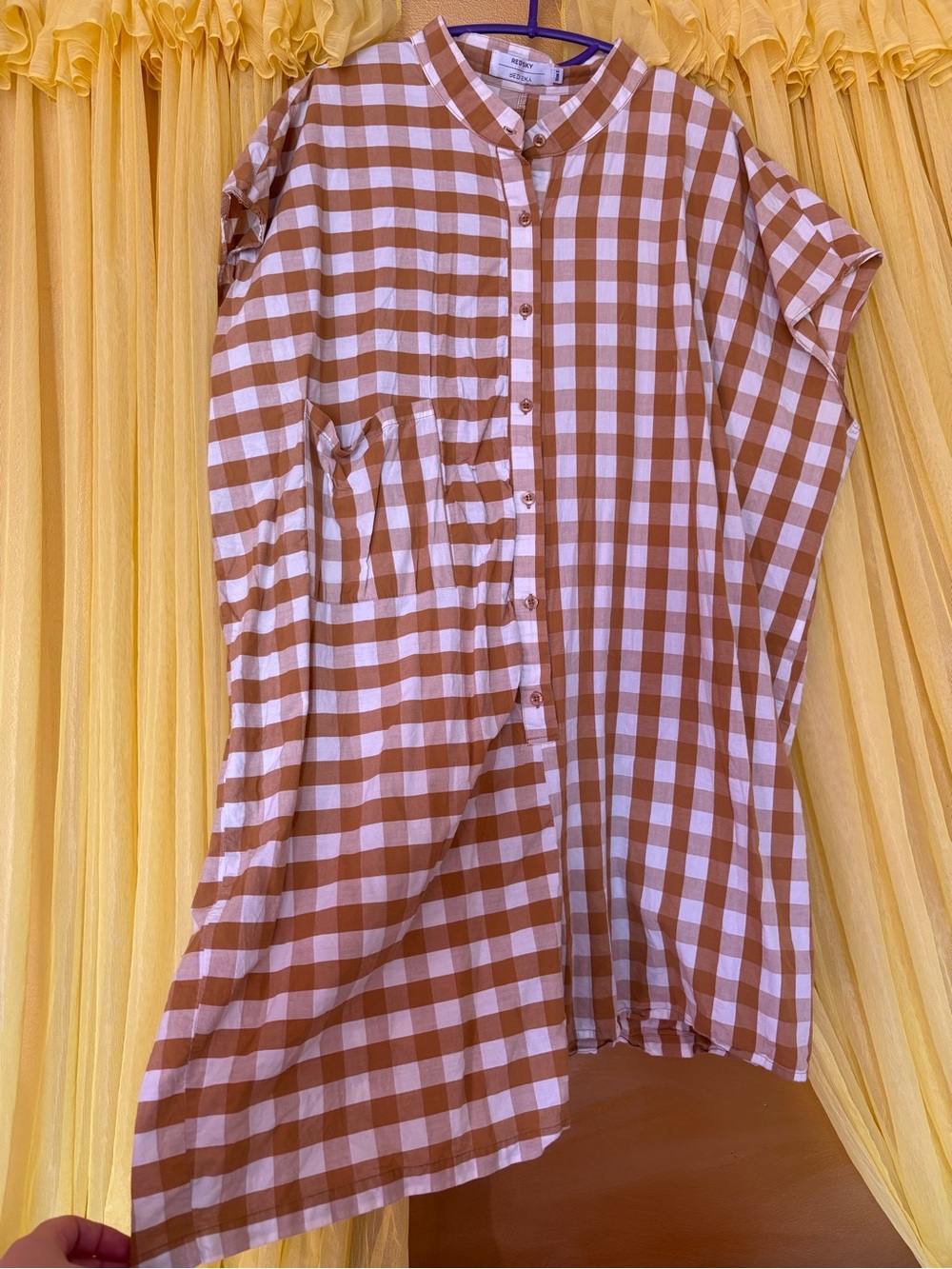 Redsky Gingham Square Romper - Yellow/White - Picture 4 of 5